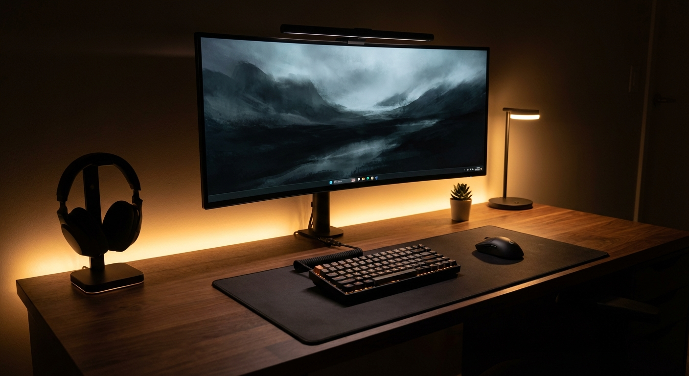 OLEDモニターのデスクセットアップ