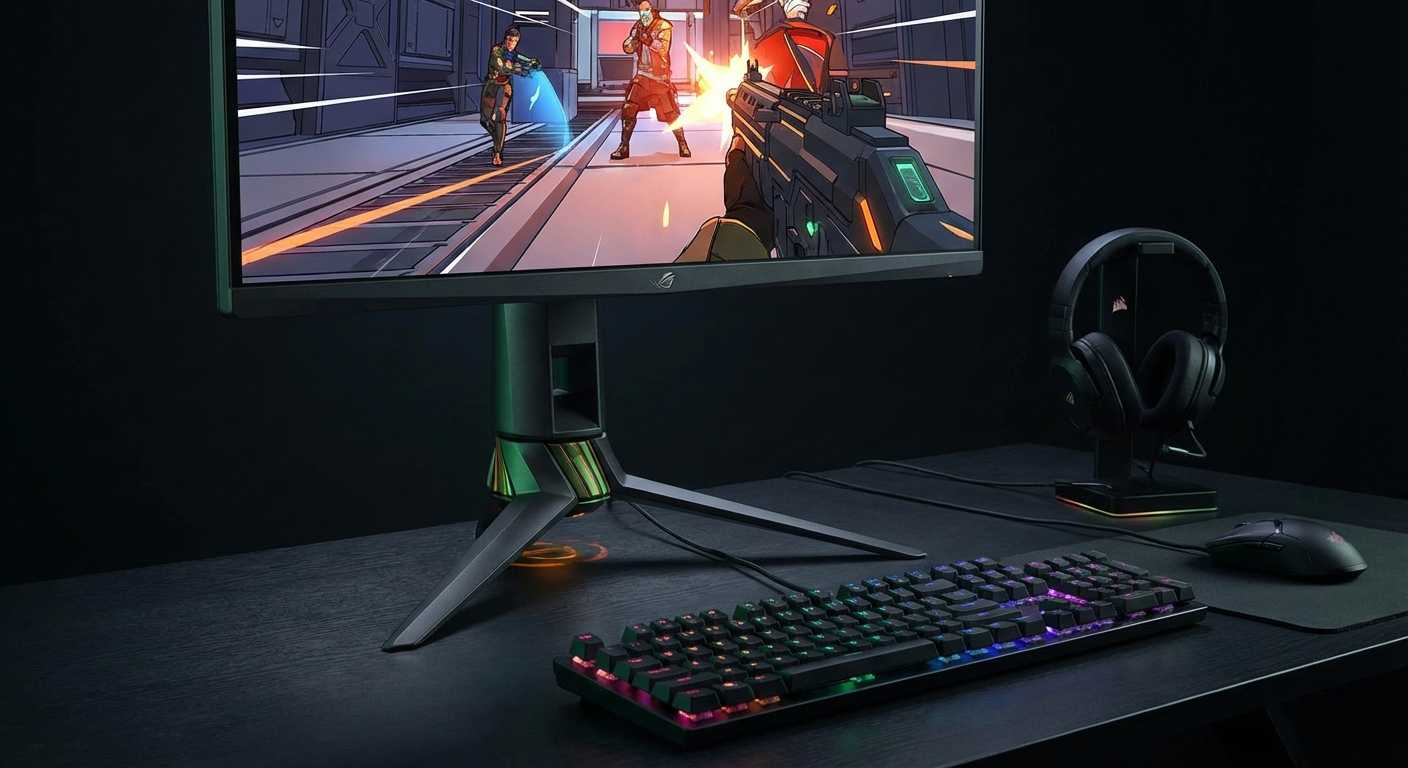 ASUS TUF Gaming VG249QM1A 270Hz セットアップイメージ