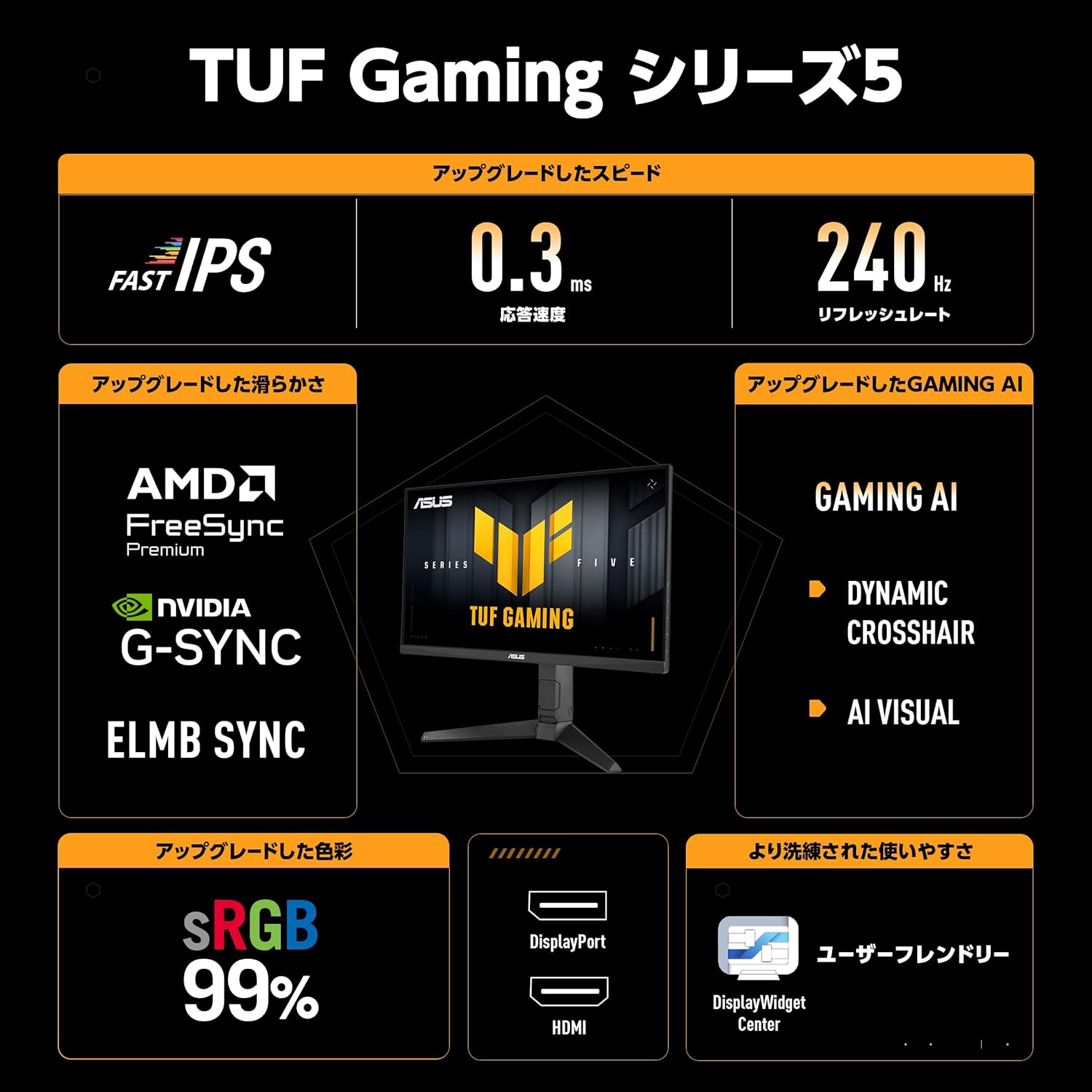 ASUS TUF Gaming VG249QML5Aのスペック